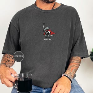 Funny Anteater Sword Shirt, Embroidered Huzzah Anteater Shirt, Medieval Animal Tee, Renaissance Faire, Cute Anteater Gift, Comfort Colors image 7