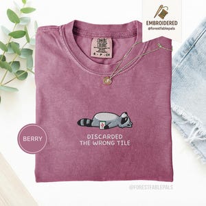 Embroidered Funny Mahjong Raccoon Shirt - Mahjong Gift, Mah Jong Shirt, American Mahjong, Mahjong Lover Gift, Mahjong Player Tee, Mahjongg Berry