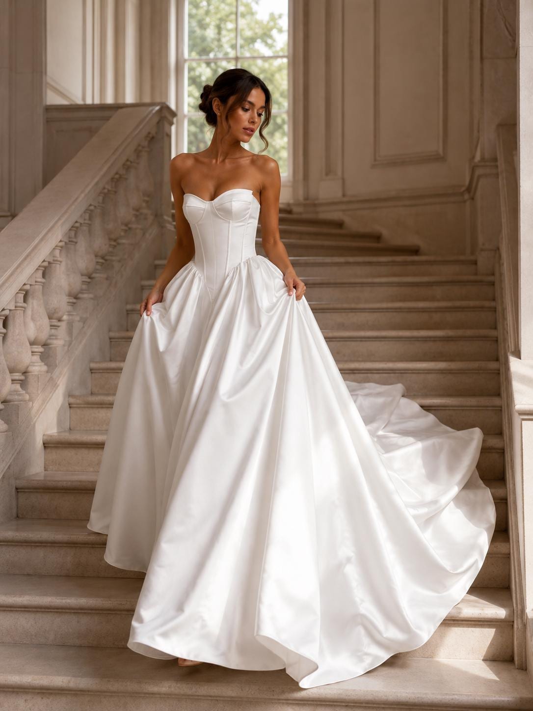 a line wedding dresses kleinfeld Strapless Tulle Embroidered A-line Dress with Bolero – M.R DESIGN