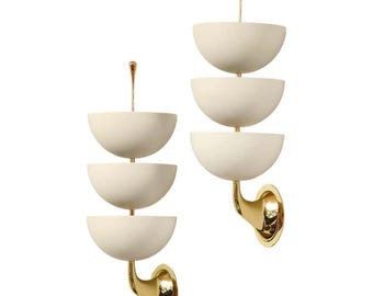 Apliques de pared de latón de estilo moderno de mediados de siglo: Iluminación al estilo Sputnik italiano