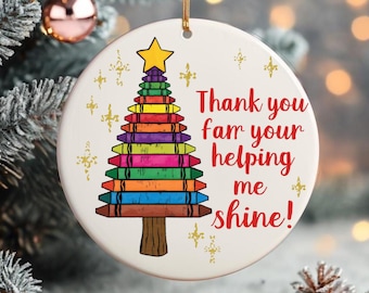 Christmas Tree Ornament PNG, Helping Me Shine Teacher Ornament, Teacher Ornament PNG, Teacher Christmas Ornament, Teacher Appreciation Gift
