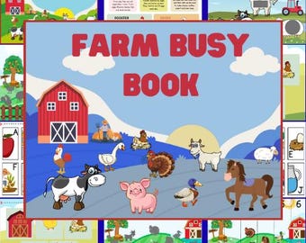 Farm Busy Book Printable, Toddler Learning Activities, Farm Animals Busy Book, First Busy Book PDF, Shadow Matching, Instant Download