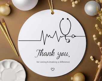 Thank You Nurse Ornament PNG, Stethoscope Heart Ornament PNG,  Medical Ornament PNG, Thank You Doctor Ornament Png Decor, Digital Download