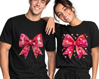 Valentines Day T Shirt PNG, Coquette Bow PNG, Valentine Brushstroke Png, Couple Tee, Coquette Valentine Shirt, V-day PNG, Digital Files