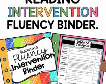 Reading Fluency Activities | Beginning Reading Passages | 1st Grade Reading Intervention Binder | Learn to Read Resource, Instant Download