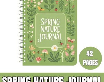 Spring Nature Journal, Journal for Kids, Homeschool Printable Journal, Kids Nature Notebook, Spring Nature Study Worksheet, Instant Download