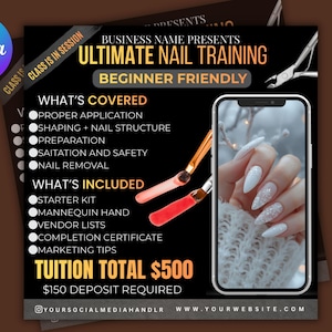 ULTIMATE NAIL TRAINING, Nail Art Artist Training, Nagelkurs Flyer, Nagelschulungsflyer, Nagelkurs Flyer, Nageldesign Flyer, Nail Tech
