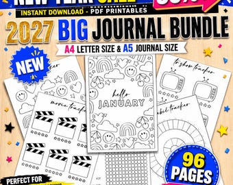 2027 Journal Bundle, 2027 Planner, Printable Planner Bundle, A4/A5 (Digital Download, 96 Pages)