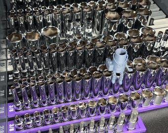 Socket Holder Rails - 1/4", 3/8", & 1/2" - Magnetic Tool Organizers