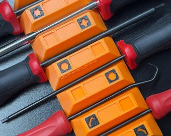 Magnetic Screwdriver Organizer – Tool Drawer Rails with ID Inserts