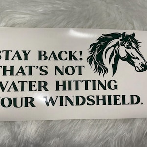 Vinyl Bleib zurück! Aufkleber für Pferdeanhänger