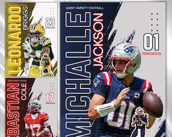 Stormy Football Poster Canva Template | Senior Sports Backdrop