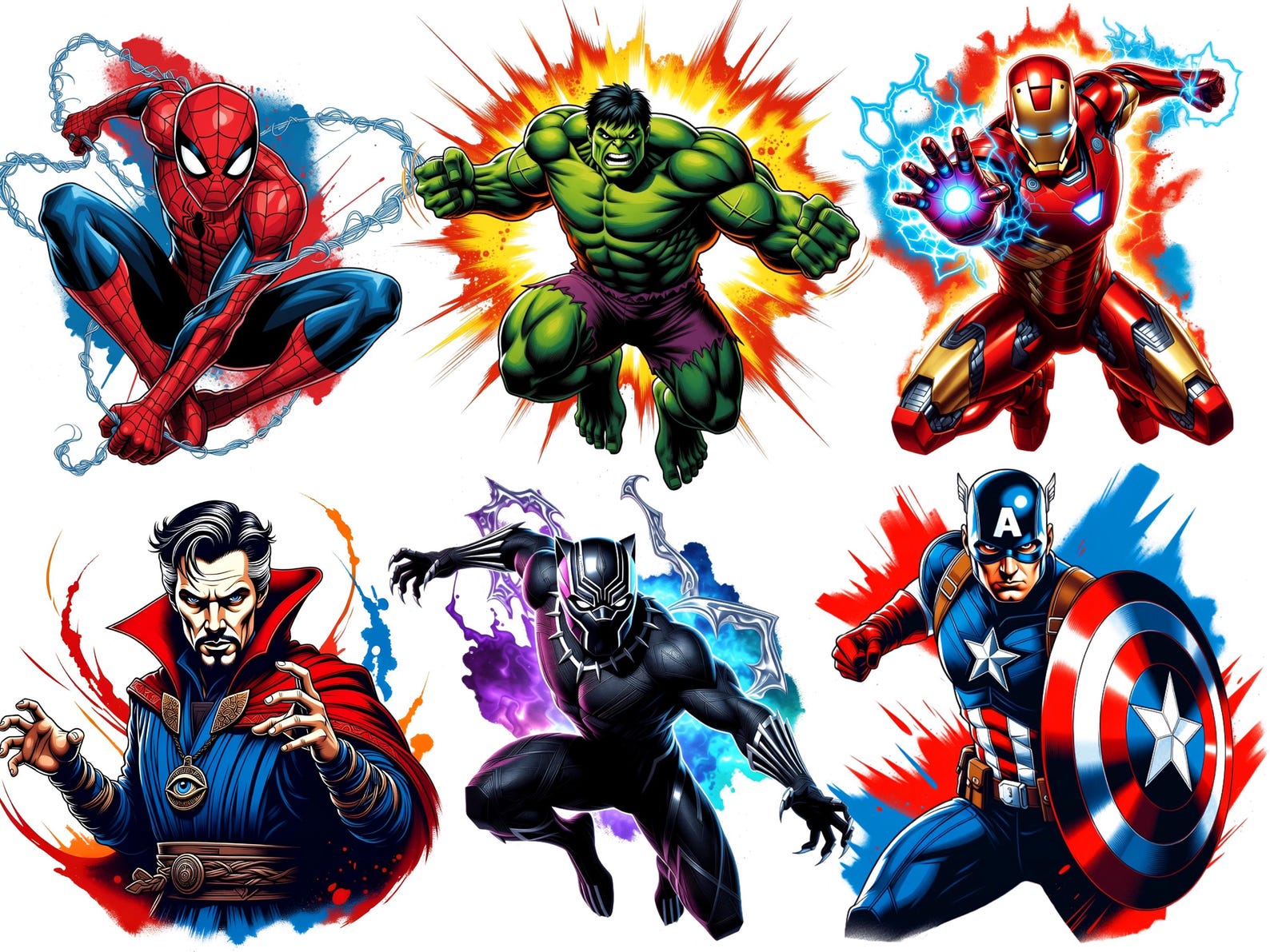 Super Heroes PNG Bundle, Marvel Clipart Set, Super Hero Png,