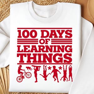 100 Days of Learning Things PNG Sublimation Design Instant Digital Download
