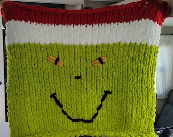 The Grinch II Chunky Knit Throw Blanket, 49"x40", FREE SHIPPING!