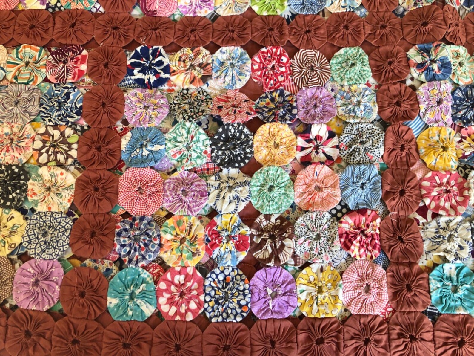 Antique Quilt Popcorn or Yoyo Etsy