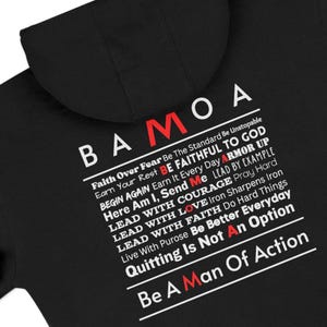 BAMOA Full Zip Up Hoodie by BAMOA - Defined, Men's Activewear, Workout Jacket, Motivational Sweatshirt, Courage Apparel