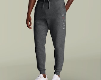 Evolve vertical text Jogger | Embroidered fleece joggers