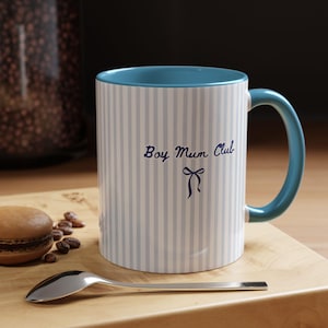 Boy Mum Club Ceramic Mug - New Boy Baby Shower Gift - Blue Stripe Coffee/Tea Cup image 9