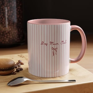 Boy Mum Club Ceramic Mug - New Boy Baby Shower Gift - Blue Stripe Coffee/Tea Cup image 3