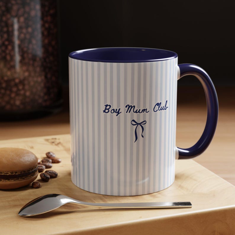 Boy Mum Club Ceramic Mug - New Boy Baby Shower Gift - Blue Stripe Coffee/Tea Cup image 10