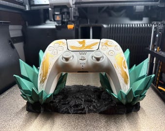 Soporte de cristal para mando de juegos – Organizador de escritorio para PS5/Xbox – Decoración para habitación gamer