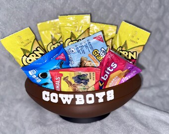 Tazón de bocadillos de fútbol