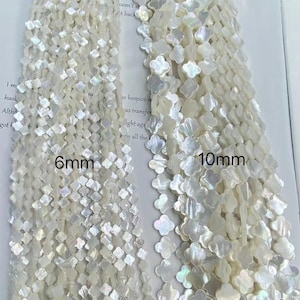 Natural Pearl shell Grey Black shell clover beads - 6-20mm 15.5" sea shell 4 leaf beads - lucky symbol shell beads mother of pearl