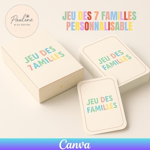 Jeu de cartes personnalisable - Jeu des 7 familles - Template