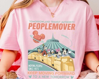Vintage Disney Mickey and Friends Space Mountain png, Tomorrowland Transit Authority People Mover png, Keep Moving Forward png