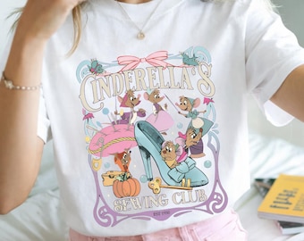 Disney Cinderella Sewing Club PNG, Jaq Gus Suzy Perla Mice Sweatshirt, Est 1950 Seamstress Tee, Disneyland Crafter Gift for Mom Grandma