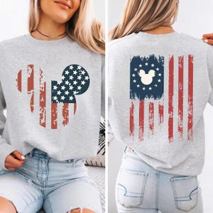 Musse Pigg Amerikansk flagga png, Disneys självständighetsdag png, Disneyland 4 juli png, patriotisk png, amerikansk flagga png