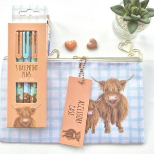 Highland Cow Present, Pennfodral och Pennset, Kulspetspenna med svart bläck
