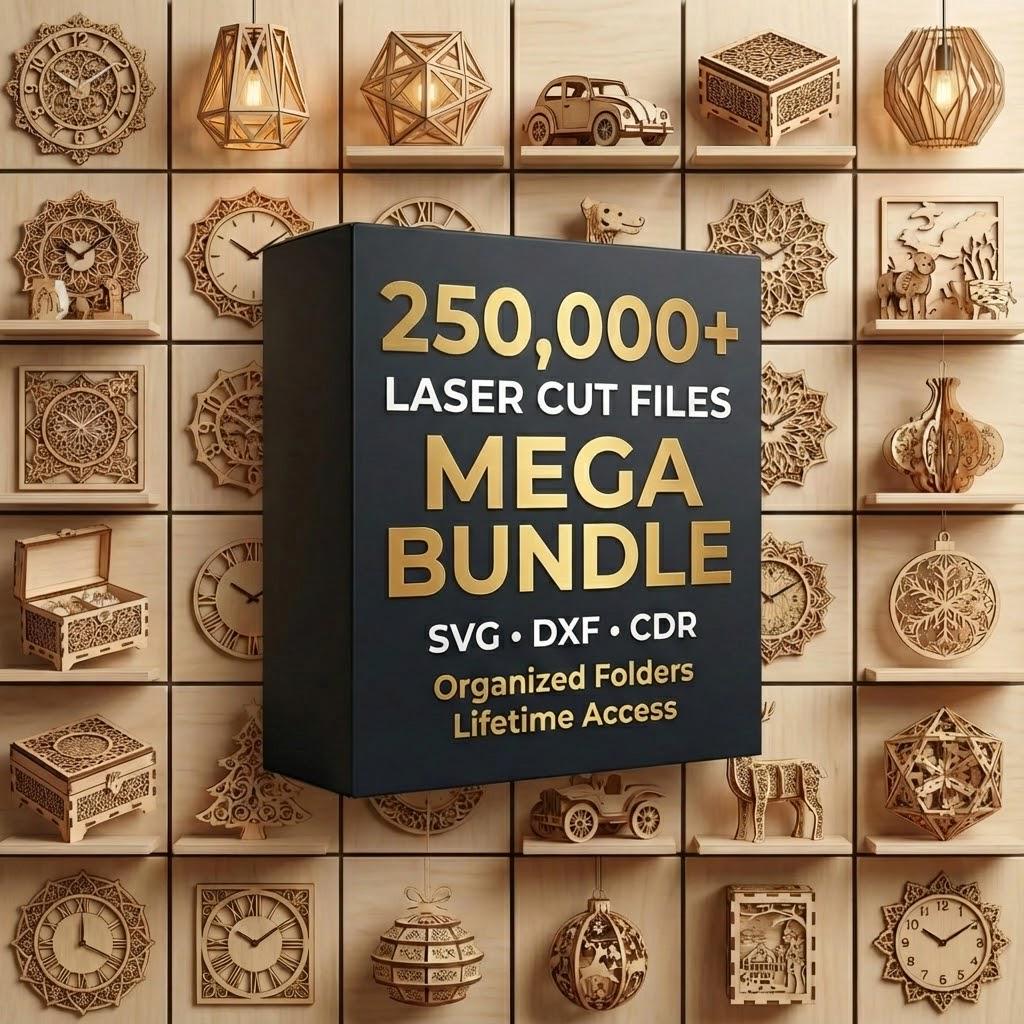 Laser Cut Mega Bundle, 250000 Designs for Diode CO2 and Fiber Lasers ...