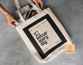 Motivational Quote Cotton Canvas Tote Bag