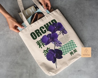 Draagtas met orchideebloemen