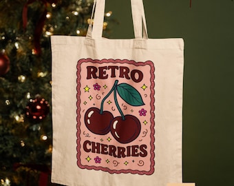 Retro Cherries Tote Bag