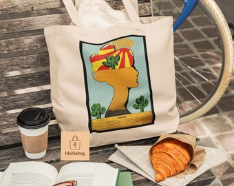 Cotton Canvas Tote Bag: Pastel Illustration