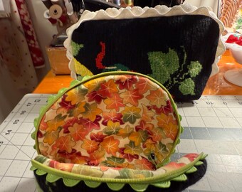 Needlepoint Clutch and zipper pouch set