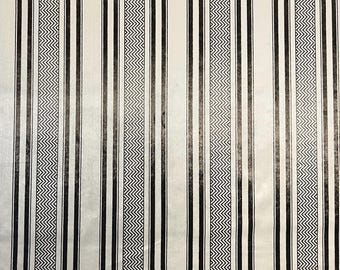 Beige Upholstery Velvet Fabric By Yard | Heavy Weight Curtain Drapery | Sofa & Chair Striped Material