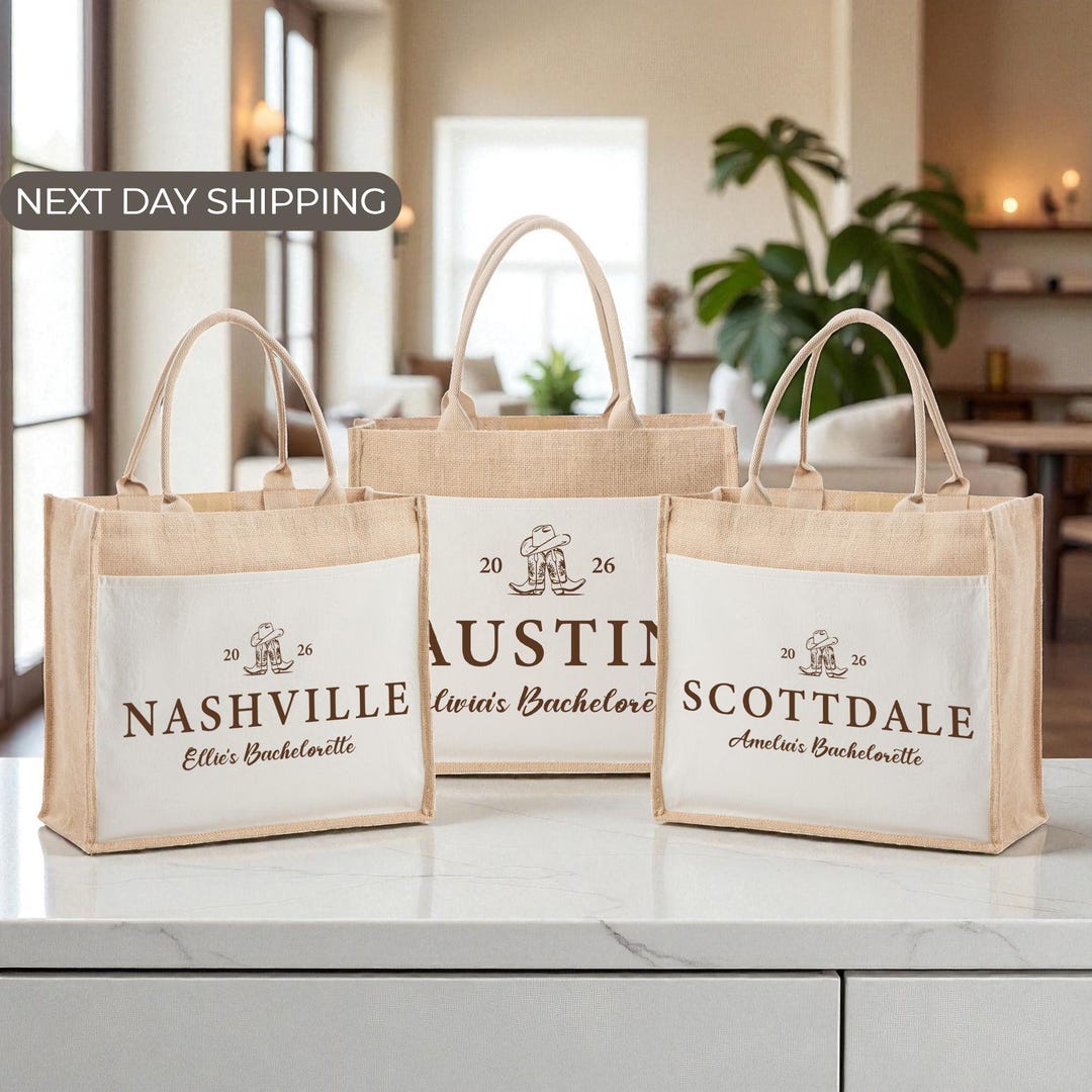 Custom Western Bachelorette Tote Bag, Nashville Girls Trip Bag, Western ...