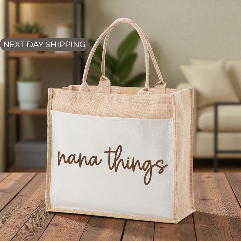 Custom Grandma Tote Bag, Gift for Grandma, Nana or Gigi Bag, Family Gift Idea, Mother’s Day Present, Everyday Grandma Name Tote image 4