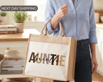 Personalized Auntie Gift, Best Aunt Ever Tote Bag, Auntie Birthday Present, Promoted To Aunt Bag