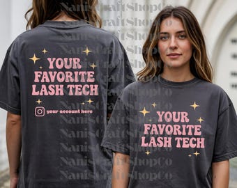 Custom Lash Tech T-Shirt, Comfort Colors Tee, Personalized Esthetician Gift