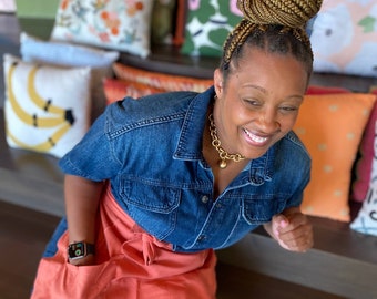 Women’s Orange Apron | Stylish Kitchen Apron with a Sophisticated Look