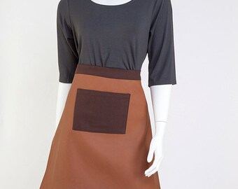 Unisex Utility Half Apron | Durable Work Apron with Faux Leather Details