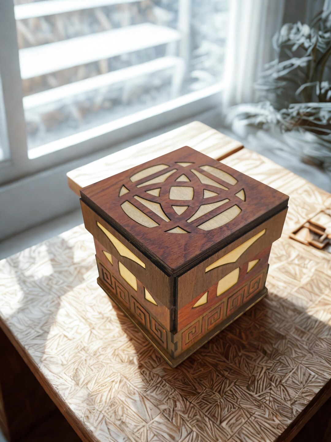 Handcrafted Cube-shaped Box That Combines the Warmth of Walnut With the ...