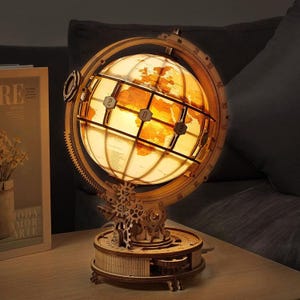ROKR ST003 Luminous Globe | 3D Wooden Mechanical Model DIY Kit | Creative Décor Gift