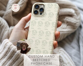 Personalised Pet Phone Case | Custom Hand Drawn Dog Portrait Phone Case | Gift for Dog Lovers