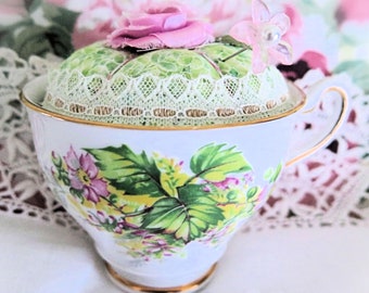 3 1/2 inch Cup  Pincushion Vintage CLARE Bone China Cup England Handcrafted CharlotteStyle